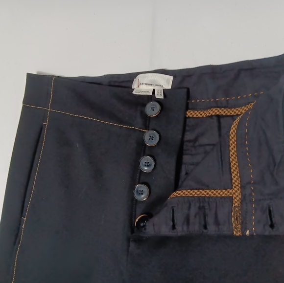 Anthropologie Contrast Stitch CroppedWide Leg pants Ladies size 10 - Picture 8 of 8